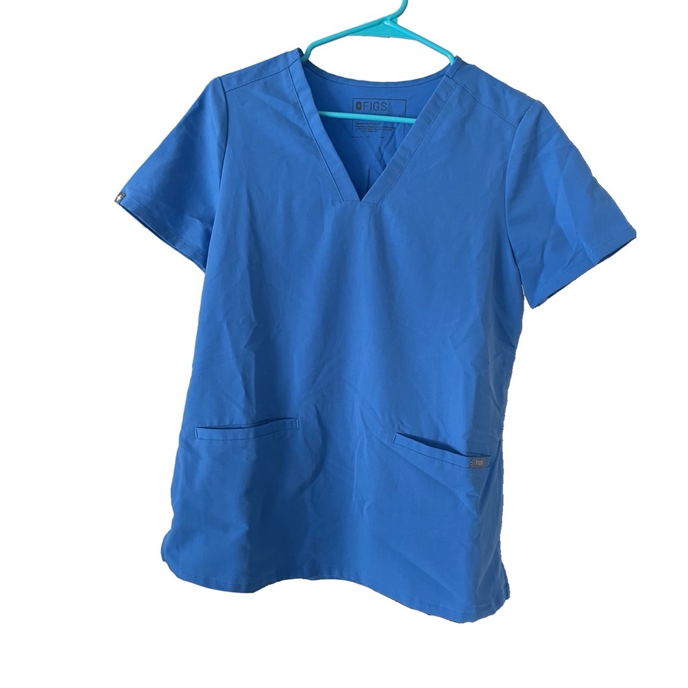 Figs Ceil Blue Scrub Top